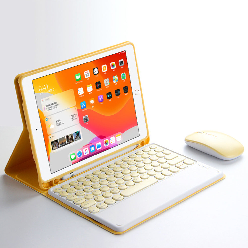 JIUYU Candy Color Leather Cover Shell + Wireless Bluetooth Keyboard Set with Stand for iPad Pro 10.5-inch (2017)/Air 10.5 inch (2019)