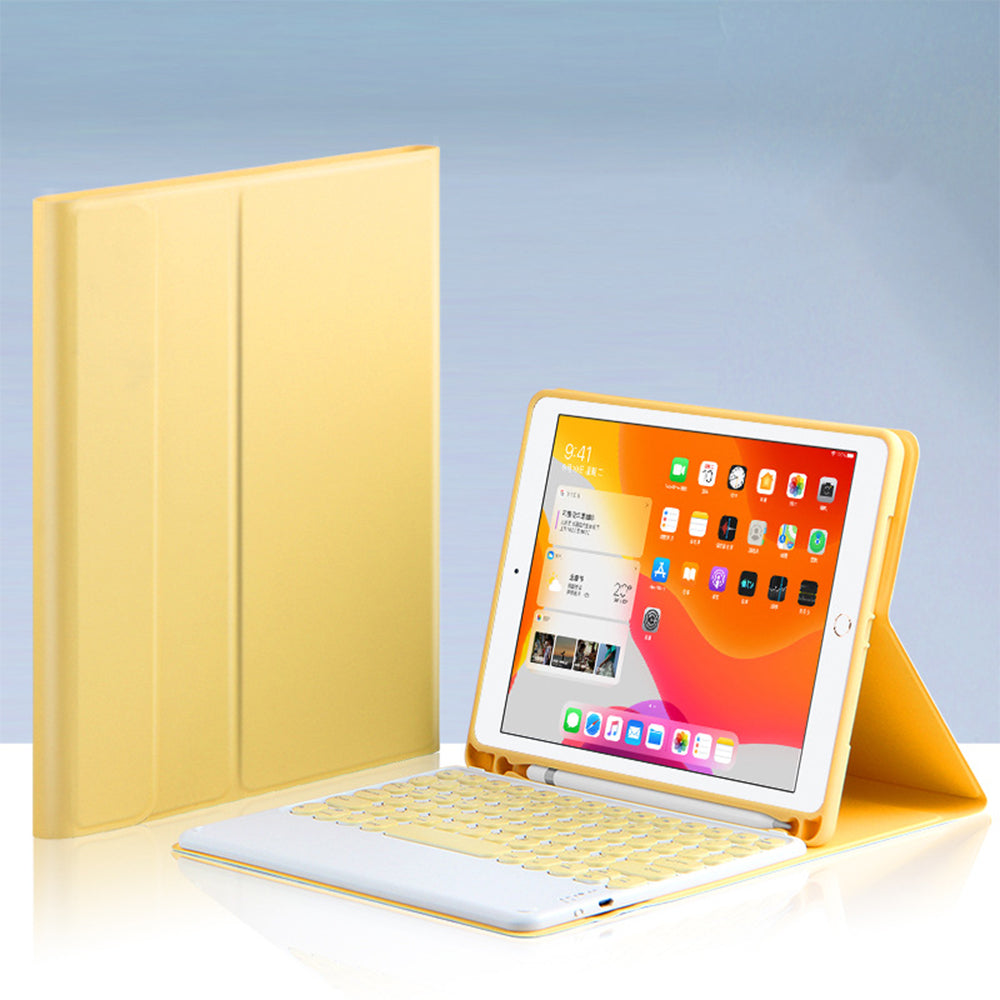 JIUYU Candy Color Leather Cover Shell + Wireless Bluetooth Keyboard Set with Stand for iPad Pro 10.5-inch (2017)/Air 10.5 inch (2019)