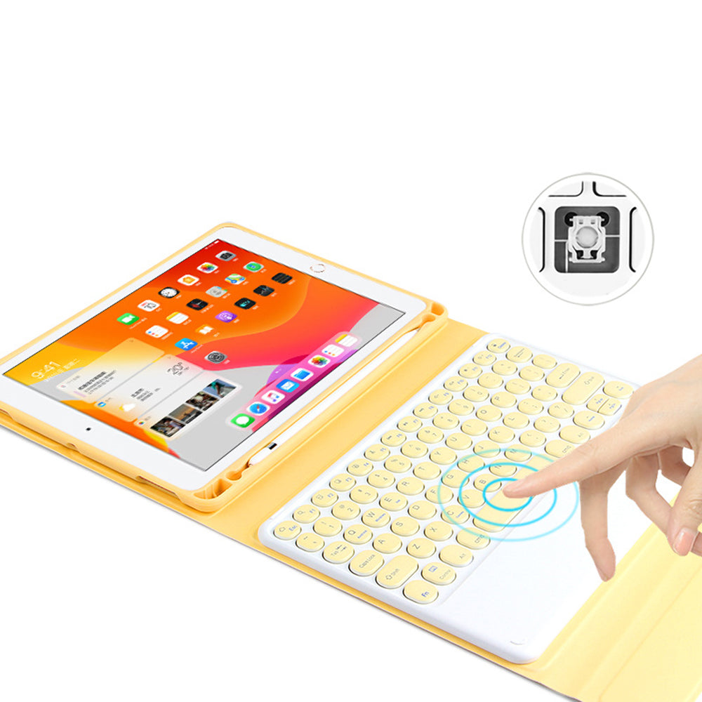 JIUYU Candy Color Leather Cover Shell + Wireless Bluetooth Keyboard Set with Stand for iPad Pro 10.5-inch (2017)/Air 10.5 inch (2019)