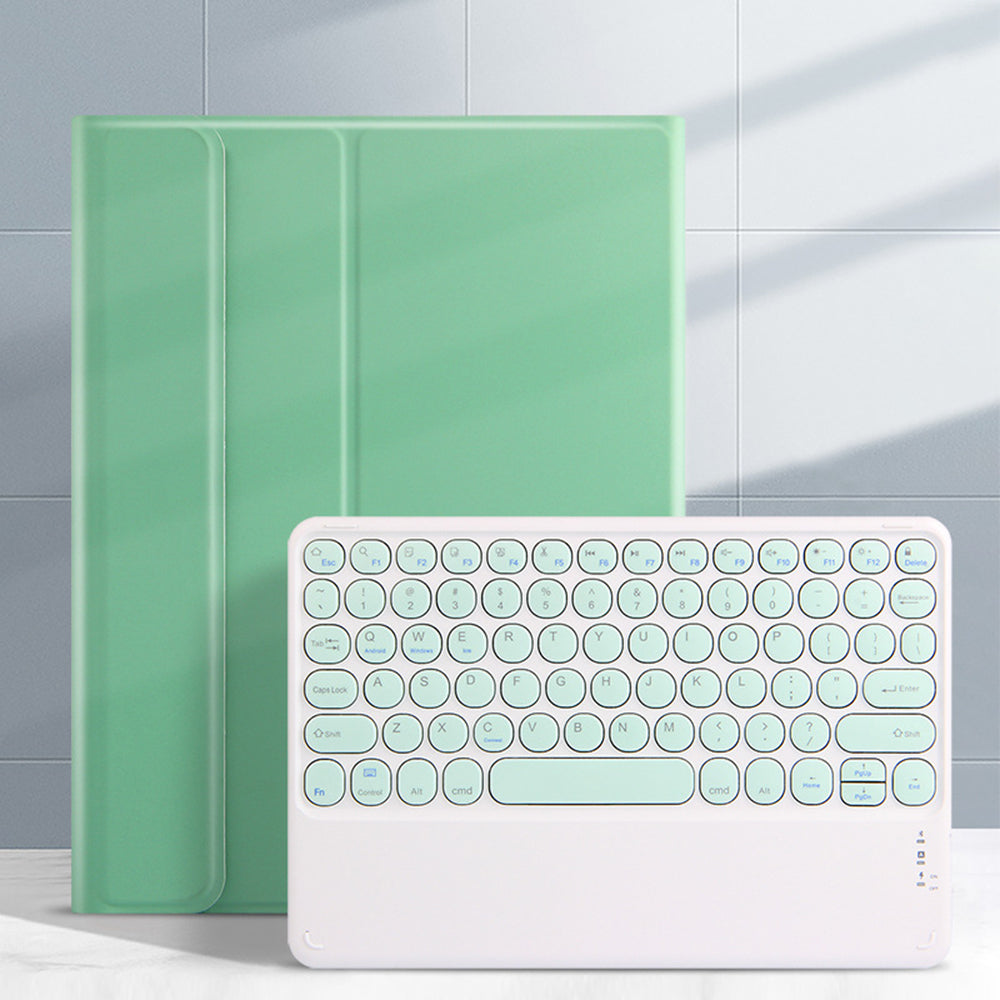 JIUYU Candy Color Leather Cover Shell + Wireless Bluetooth Keyboard Set with Stand for iPad Pro 10.5-inch (2017)/Air 10.5 inch (2019)