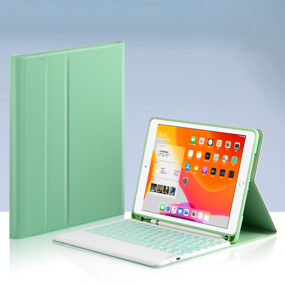 JIUYU Candy Color Leather Cover Shell + Wireless Bluetooth Keyboard Set with Stand for iPad Pro 10.5-inch (2017)/Air 10.5 inch (2019)