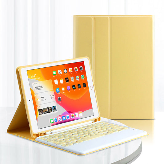 AJIUYU Wireless Bluetooth Keyboard + Cute Candy Color Leather Cover Shell Set for iPad Air (2022)/(2020)