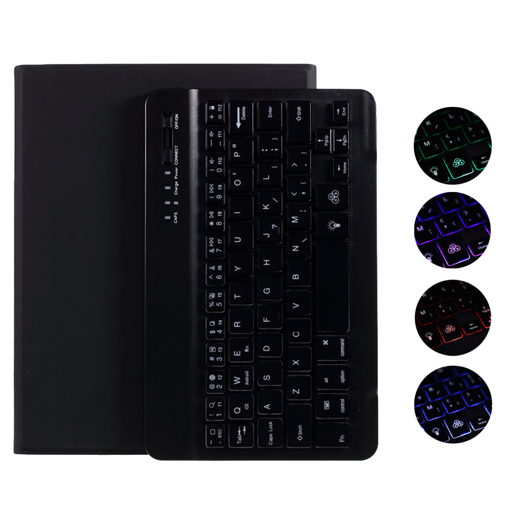 Skin Texture Leather Case+Bluetooth Keyboard with Backlit for iPad Mini 2/iPad Mini/iPad Mini 4/iPad Mini (2019) 7.9 inch