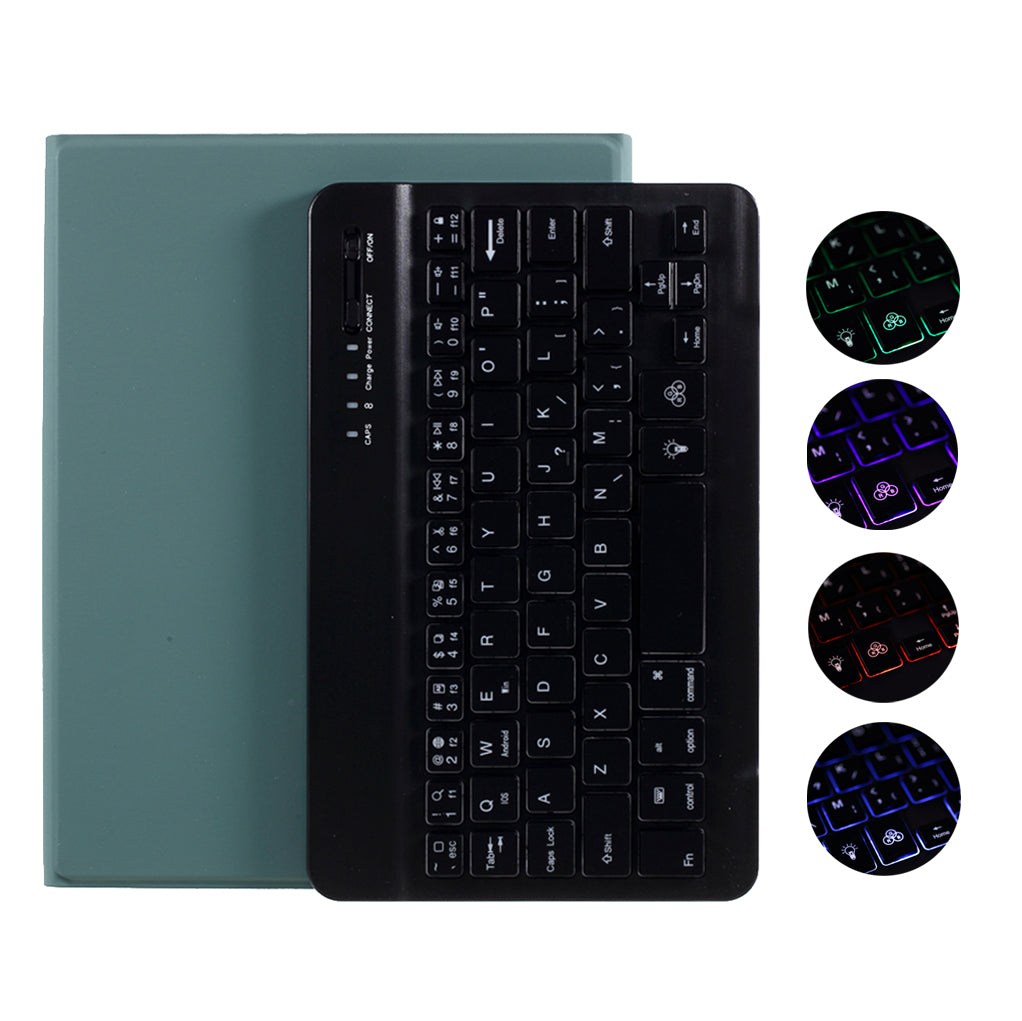 Skin Texture Leather Case+Bluetooth Keyboard with Backlit for iPad Mini 2/iPad Mini/iPad Mini 4/iPad Mini (2019) 7.9 inch