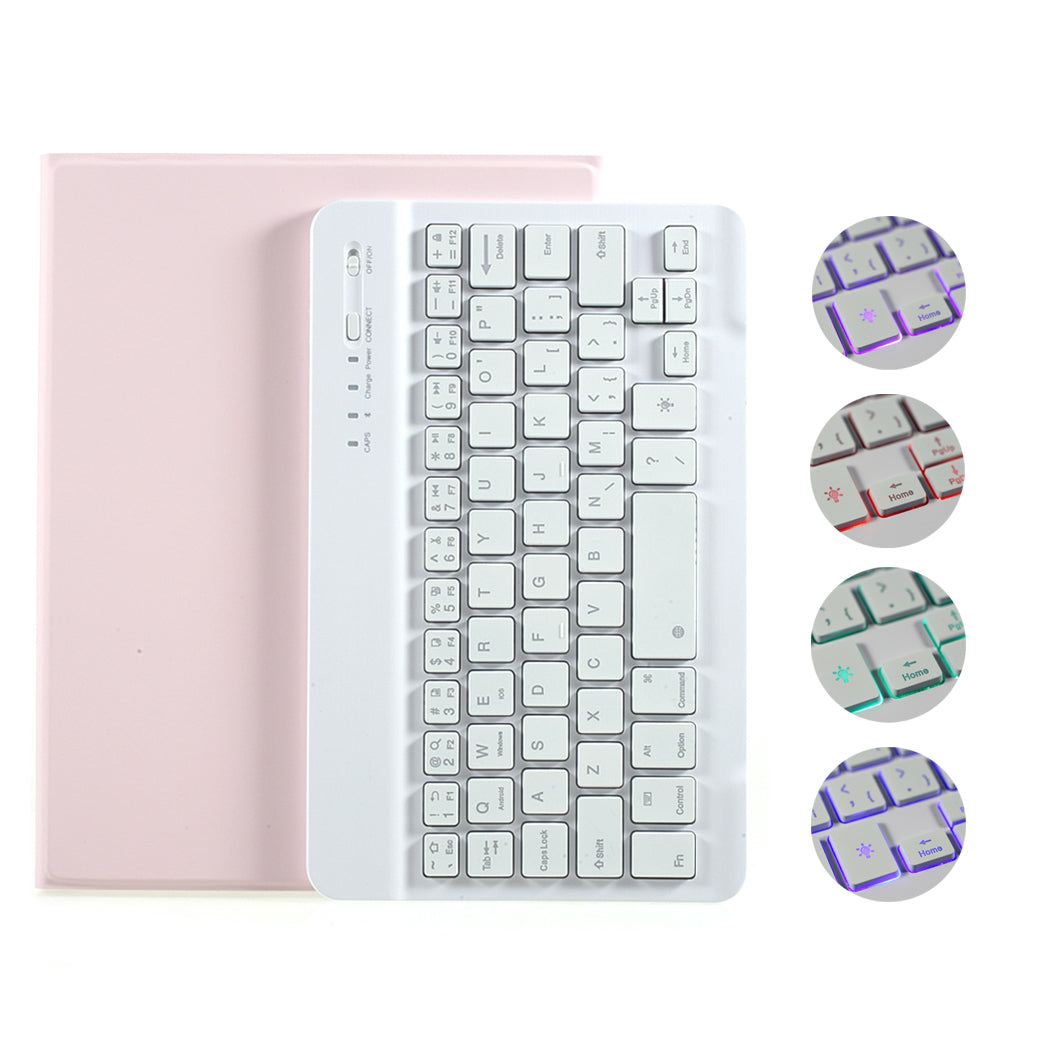 Skin Texture Leather Case+Bluetooth Keyboard with Backlit for iPad Mini 2/iPad Mini/iPad Mini 4/iPad Mini (2019) 7.9 inch