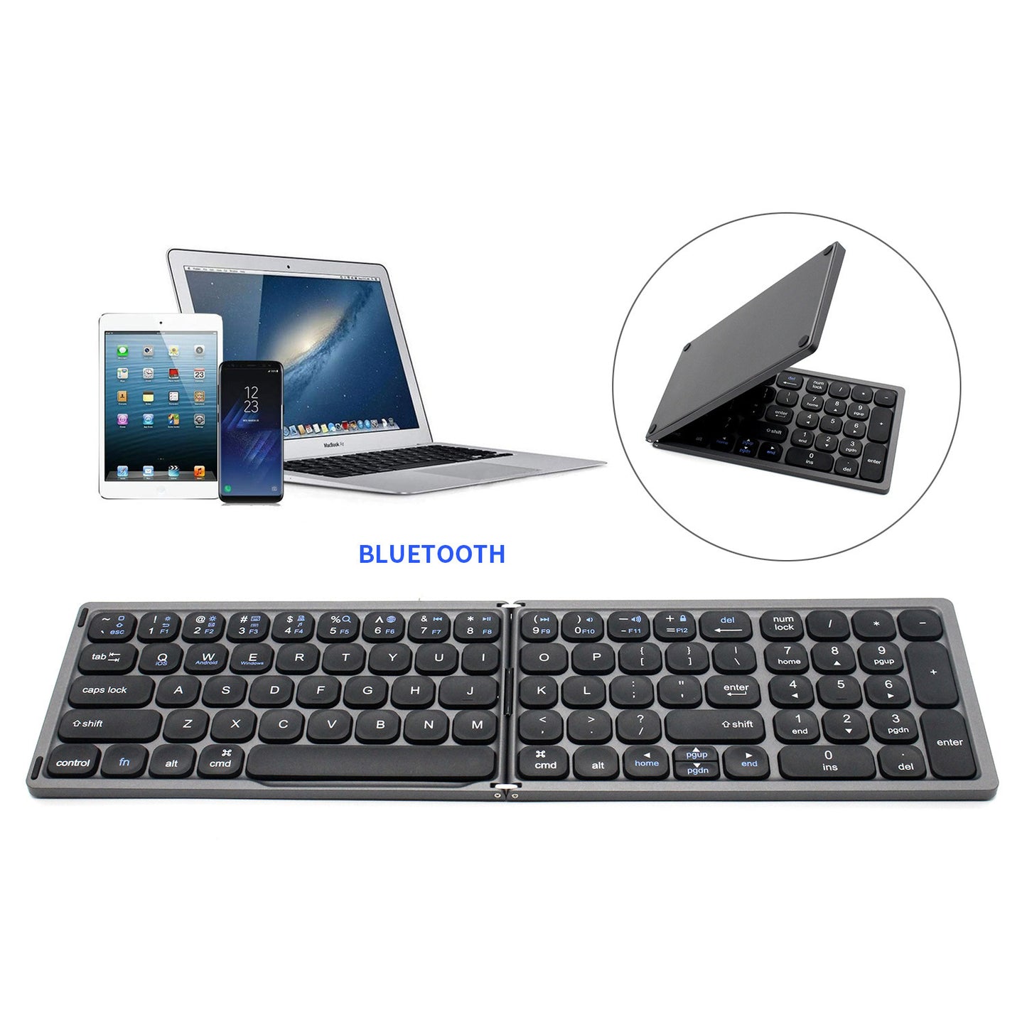 FK328 Portable Folding Wireless Bluetooth Keyboard for iOS/Android/Windows