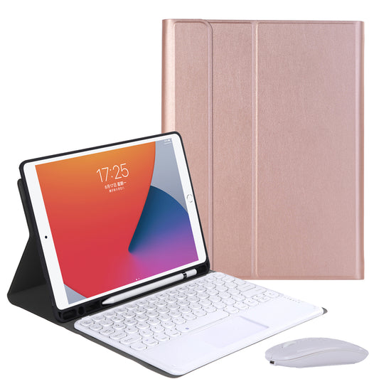 YA102B-A 2 in 1 Bluetooth Keyboard Leather Case with Mouse for iPad 10.2 (2021)/(2020)/(2019)/iPad Air 10.5 inch (2019)/iPad Pro 10.5 inch (2017)