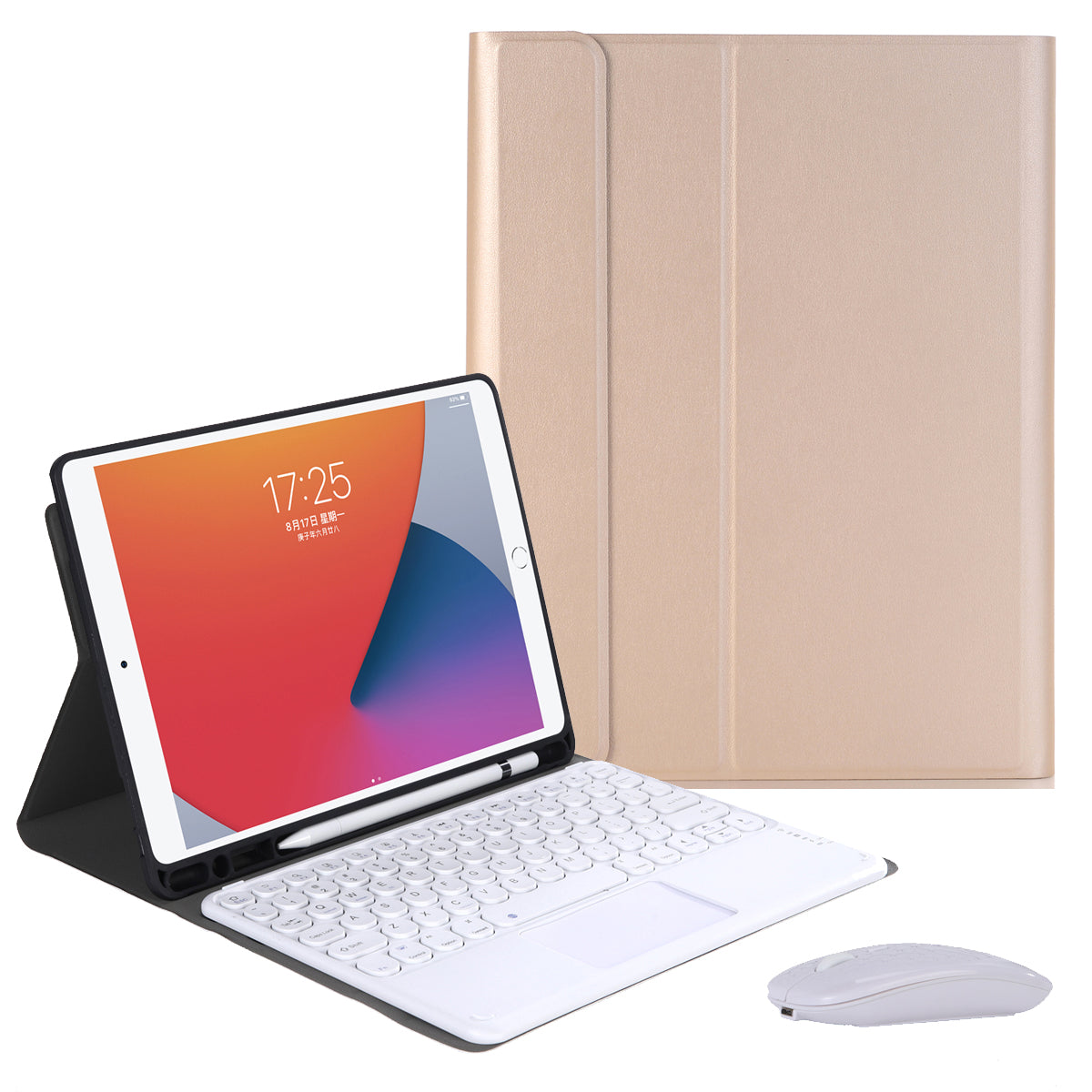 YA102B-A 2 in 1 Bluetooth Keyboard Leather Case with Mouse for iPad 10.2 (2021)/(2020)/(2019)/iPad Air 10.5 inch (2019)/iPad Pro 10.5 inch (2017)