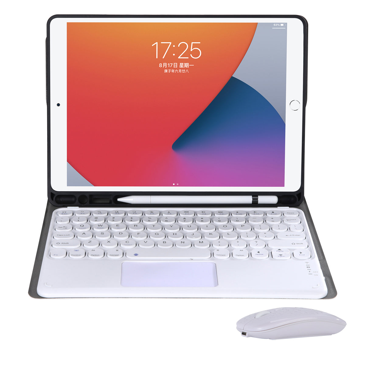 YA102B-A 2 in 1 Bluetooth Keyboard Leather Case with Mouse for iPad 10.2 (2021)/(2020)/(2019)/iPad Air 10.5 inch (2019)/iPad Pro 10.5 inch (2017)