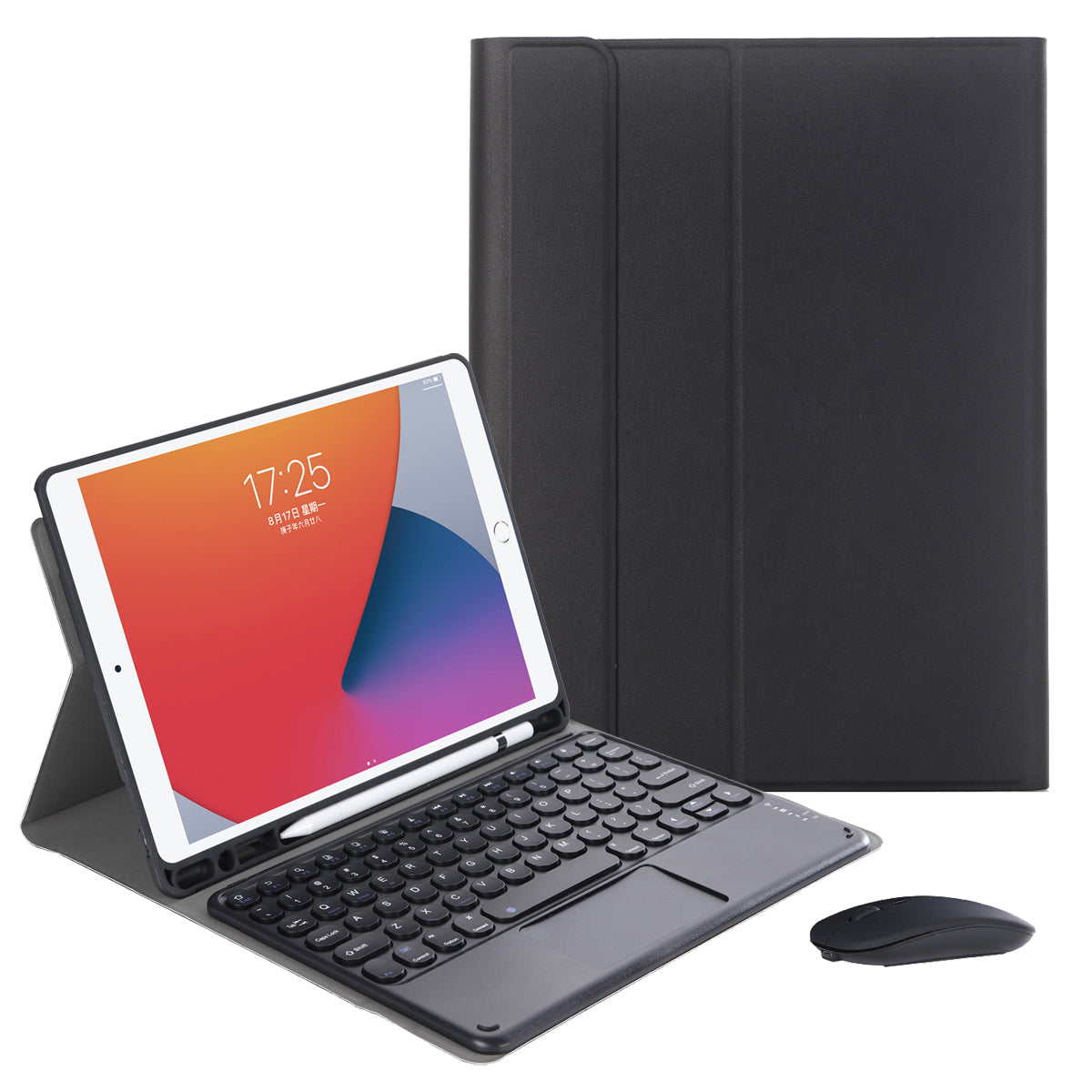 YA102B-A 2 in 1 Bluetooth Keyboard Leather Case with Mouse for iPad 10.2 (2021)/(2020)/(2019)/iPad Air 10.5 inch (2019)/iPad Pro 10.5 inch (2017)