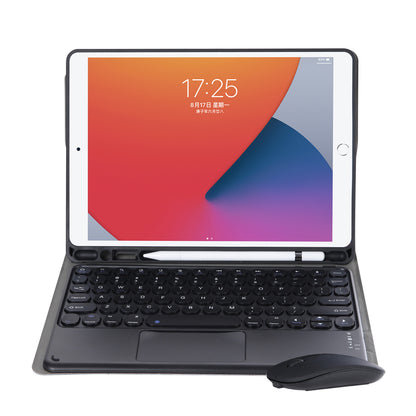 YA102B-A 2 in 1 Bluetooth Keyboard Leather Case with Mouse for iPad 10.2 (2021)/(2020)/(2019)/iPad Air 10.5 inch (2019)/iPad Pro 10.5 inch (2017)