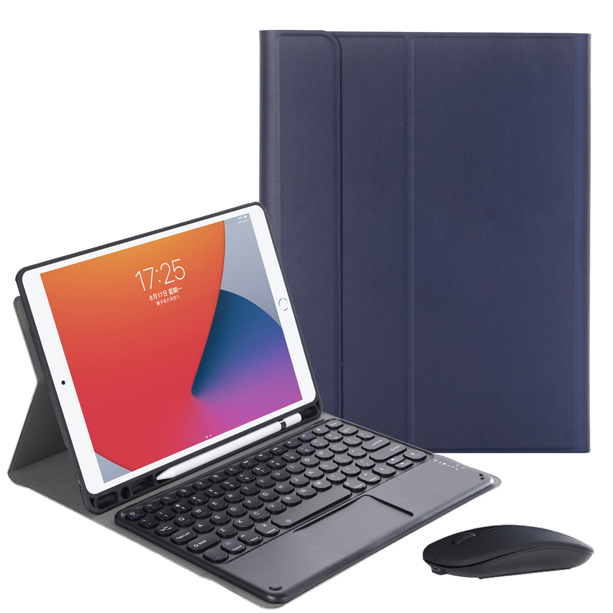 YA102B-A 2 in 1 Bluetooth Keyboard Leather Case with Mouse for iPad 10.2 (2021)/(2020)/(2019)/iPad Air 10.5 inch (2019)/iPad Pro 10.5 inch (2017)