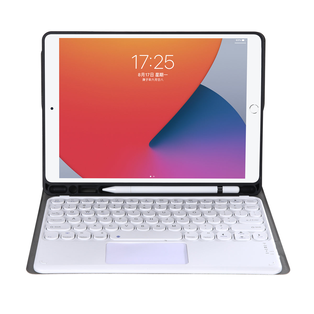 YA102B-A Bluetooth Keyboard with Leather Case for iPad 10.2 (2021)/(2020)/(2019)/iPad Air 10.5 inch (2019)/iPad Pro 10.5 inch (2017)