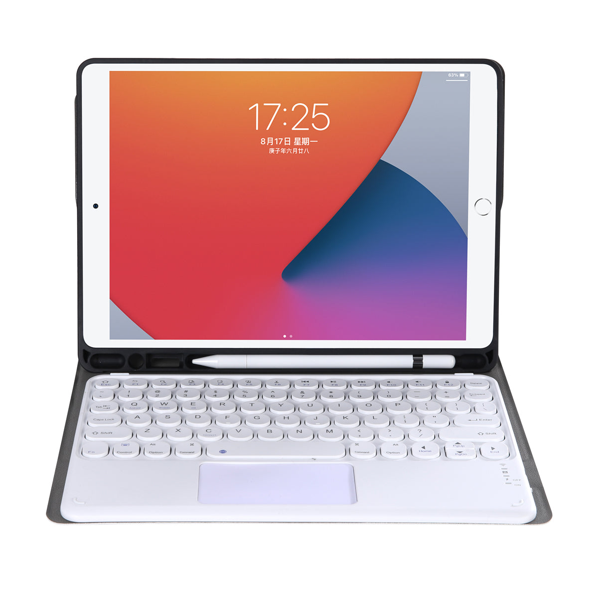 YA102B-A Bluetooth Keyboard with Leather Case for iPad 10.2 (2021)/(2020)/(2019)/iPad Air 10.5 inch (2019)/iPad Pro 10.5 inch (2017)