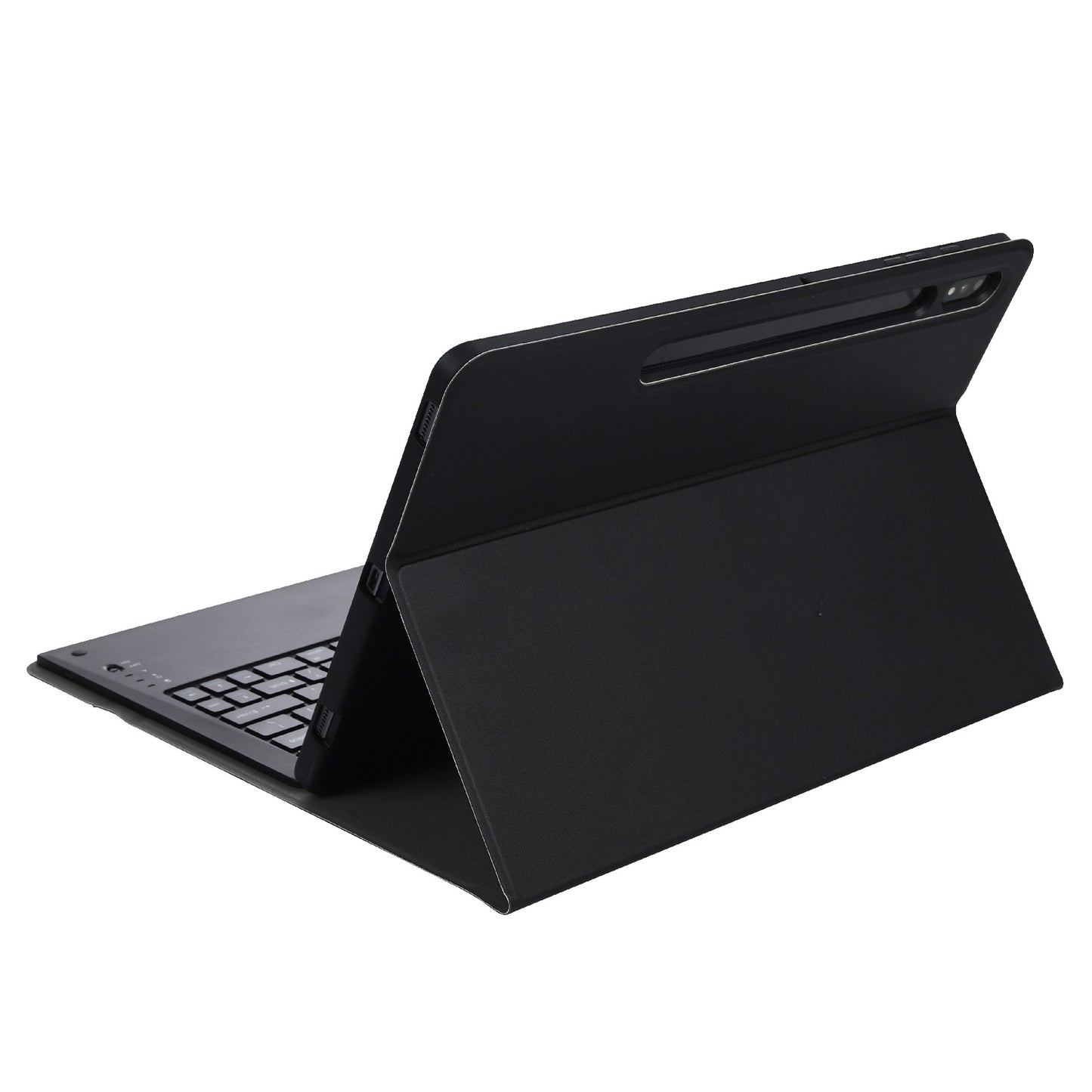 A970B Leather Case Bluetooth Keyboard with Built-in Pen Slot for Samsung Galaxy Tab S7 FE T730 T736/S7 Plus 12.4 Inch (T970/T975 2020)