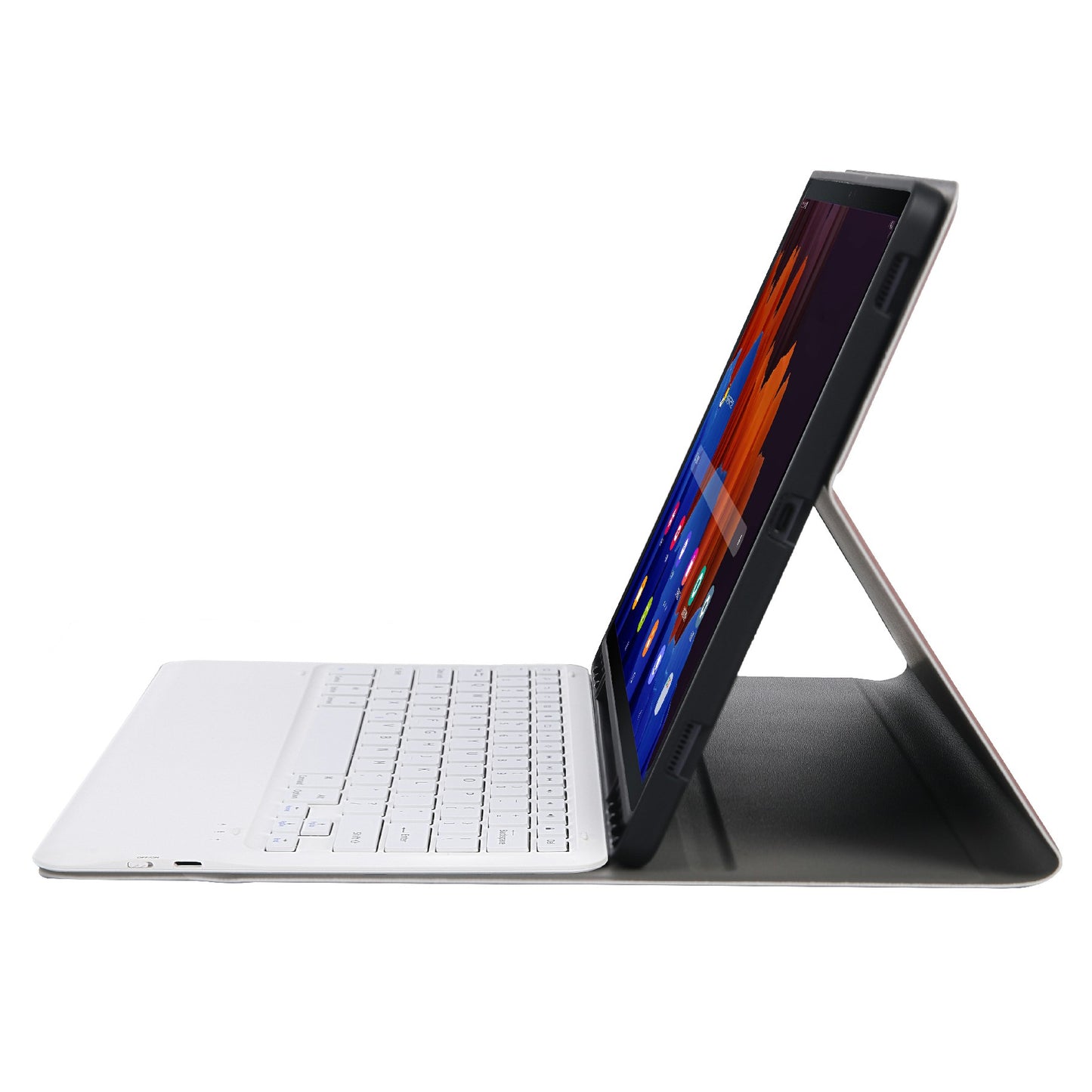 A970B Leather Case Bluetooth Keyboard with Built-in Pen Slot for Samsung Galaxy Tab S7 FE T730 T736/S7 Plus 12.4 Inch (T970/T975 2020)