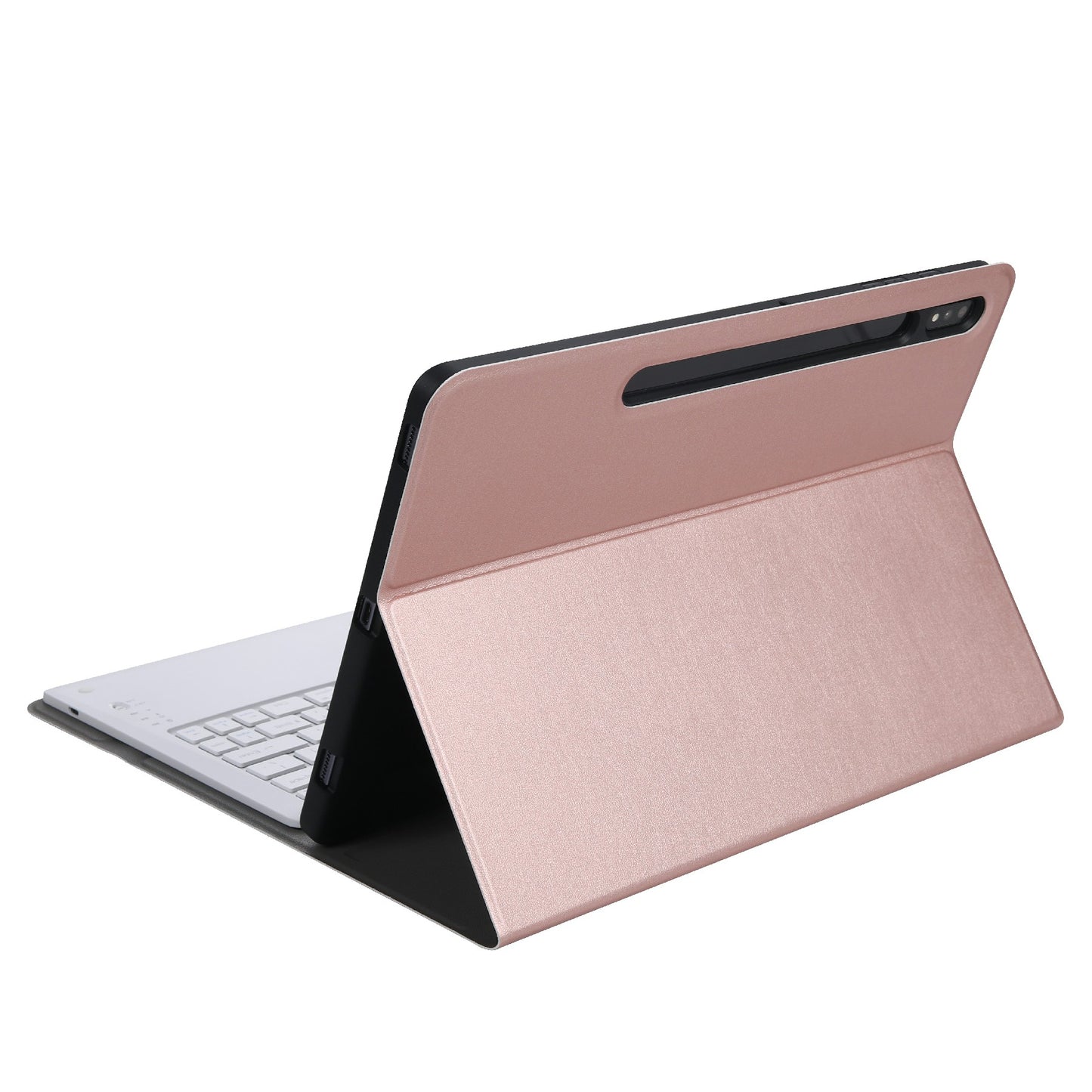 A970B Leather Case Bluetooth Keyboard with Built-in Pen Slot for Samsung Galaxy Tab S7 FE T730 T736/S7 Plus 12.4 Inch (T970/T975 2020)