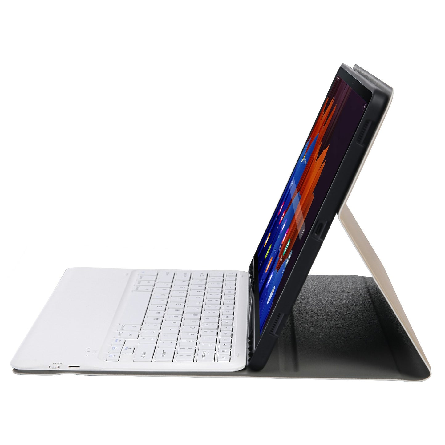 A970B Leather Case Bluetooth Keyboard with Built-in Pen Slot for Samsung Galaxy Tab S7 FE T730 T736/S7 Plus 12.4 Inch (T970/T975 2020)