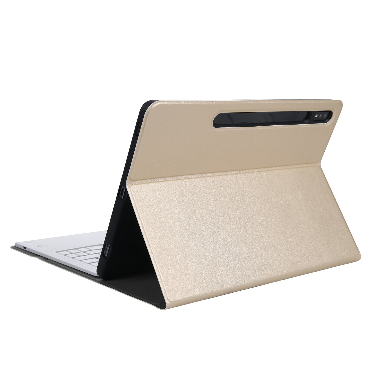 A970B Leather Case Bluetooth Keyboard with Built-in Pen Slot for Samsung Galaxy Tab S7 FE T730 T736/S7 Plus 12.4 Inch (T970/T975 2020)