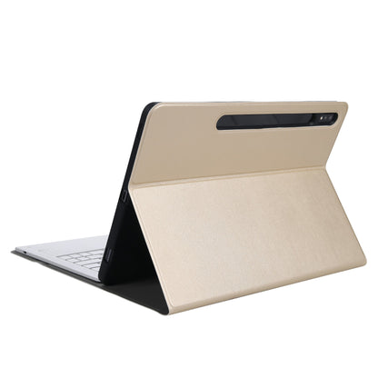A970B Leather Case Bluetooth Keyboard with Built-in Pen Slot for Samsung Galaxy Tab S7 FE T730 T736/S7 Plus 12.4 Inch (T970/T975 2020)