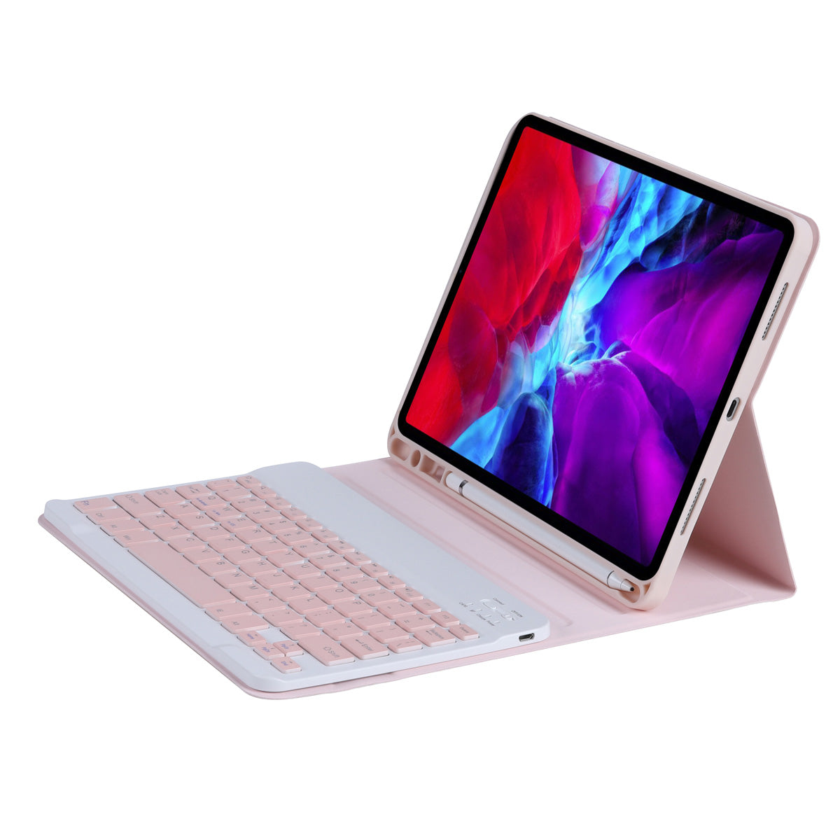 C-11B Candy Color Leather Case Bluetooth Keyboard with Pen Slot for iPad Pro 11-inch (2021)