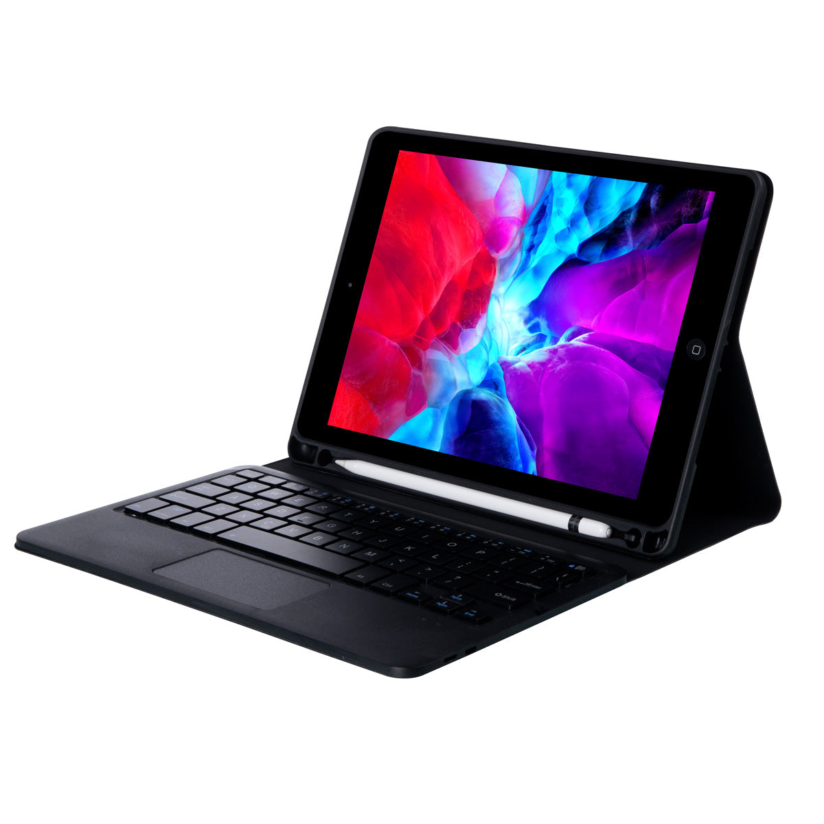 T11B-A Candy Color Leather Stand Case with Bluetooth Touchpad Keyboard Built-in Pen Slot for iPad Pro 11-inch (2021)