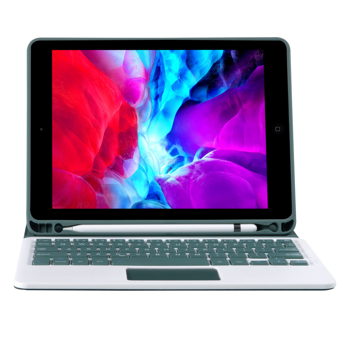T11B-A Candy Color Leather Stand Case with Bluetooth Touchpad Keyboard Built-in Pen Slot for iPad Pro 11-inch (2021)