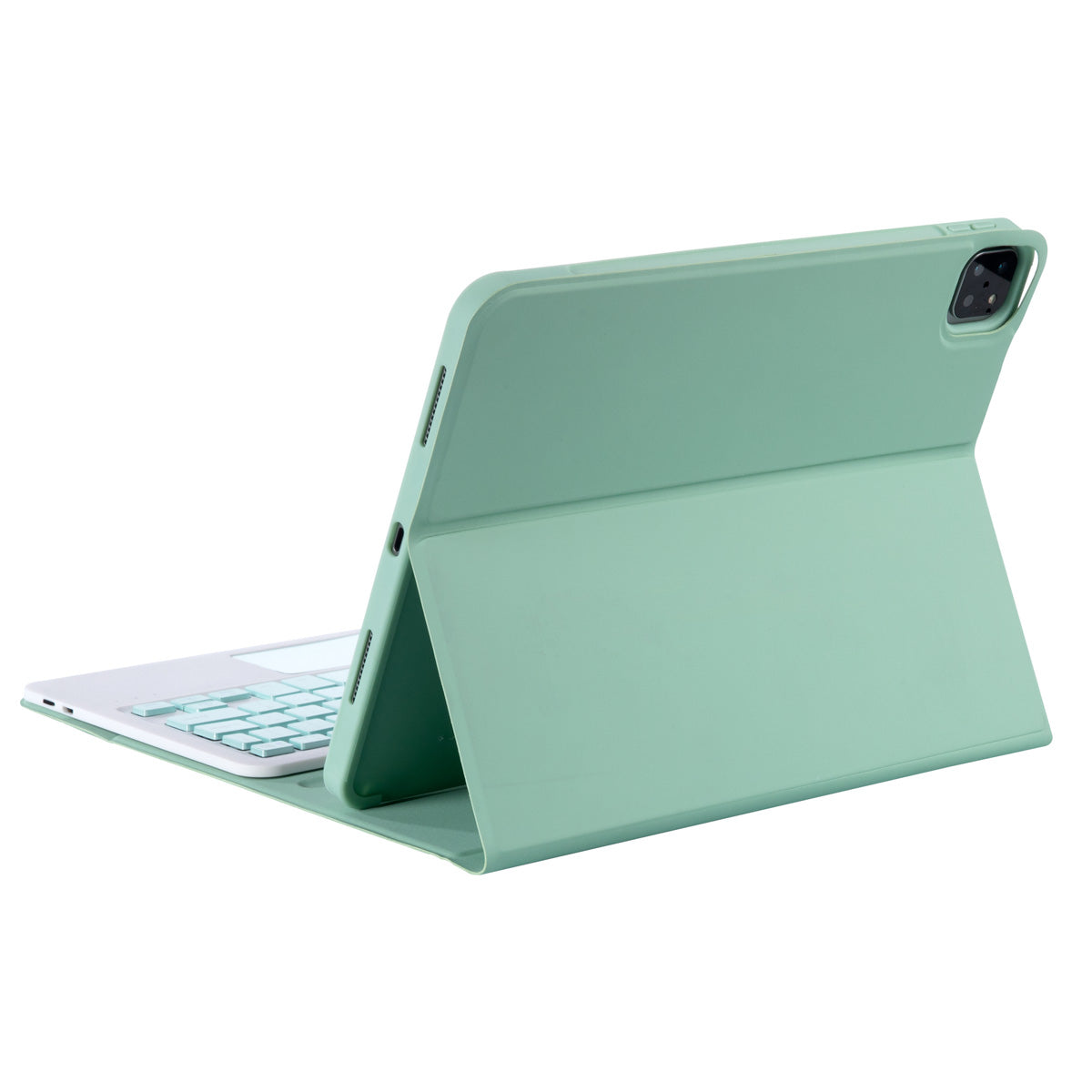 T11B-A Candy Color Leather Stand Case with Bluetooth Touchpad Keyboard Built-in Pen Slot for iPad Pro 11-inch (2021)