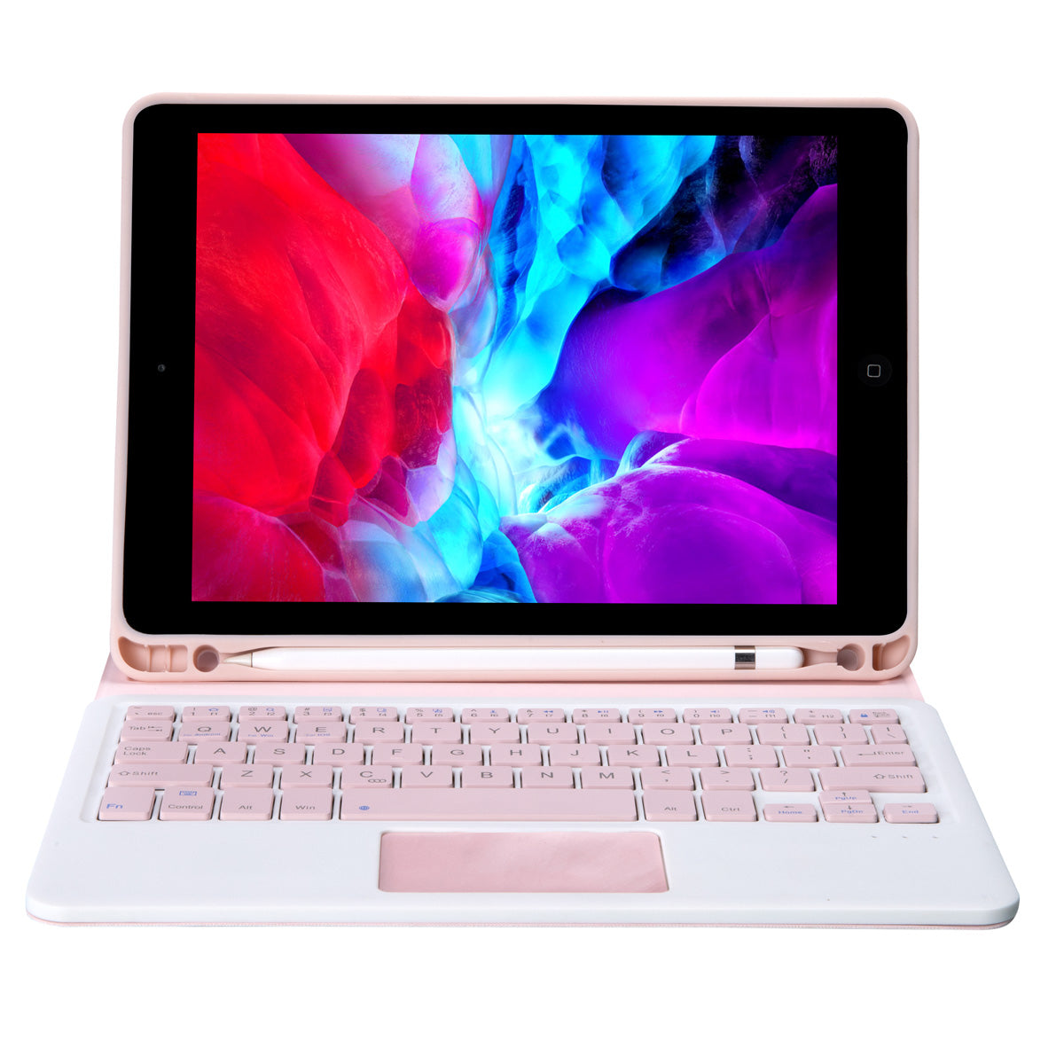 T11B-A Candy Color Leather Stand Case with Bluetooth Touchpad Keyboard Built-in Pen Slot for iPad Pro 11-inch (2021)