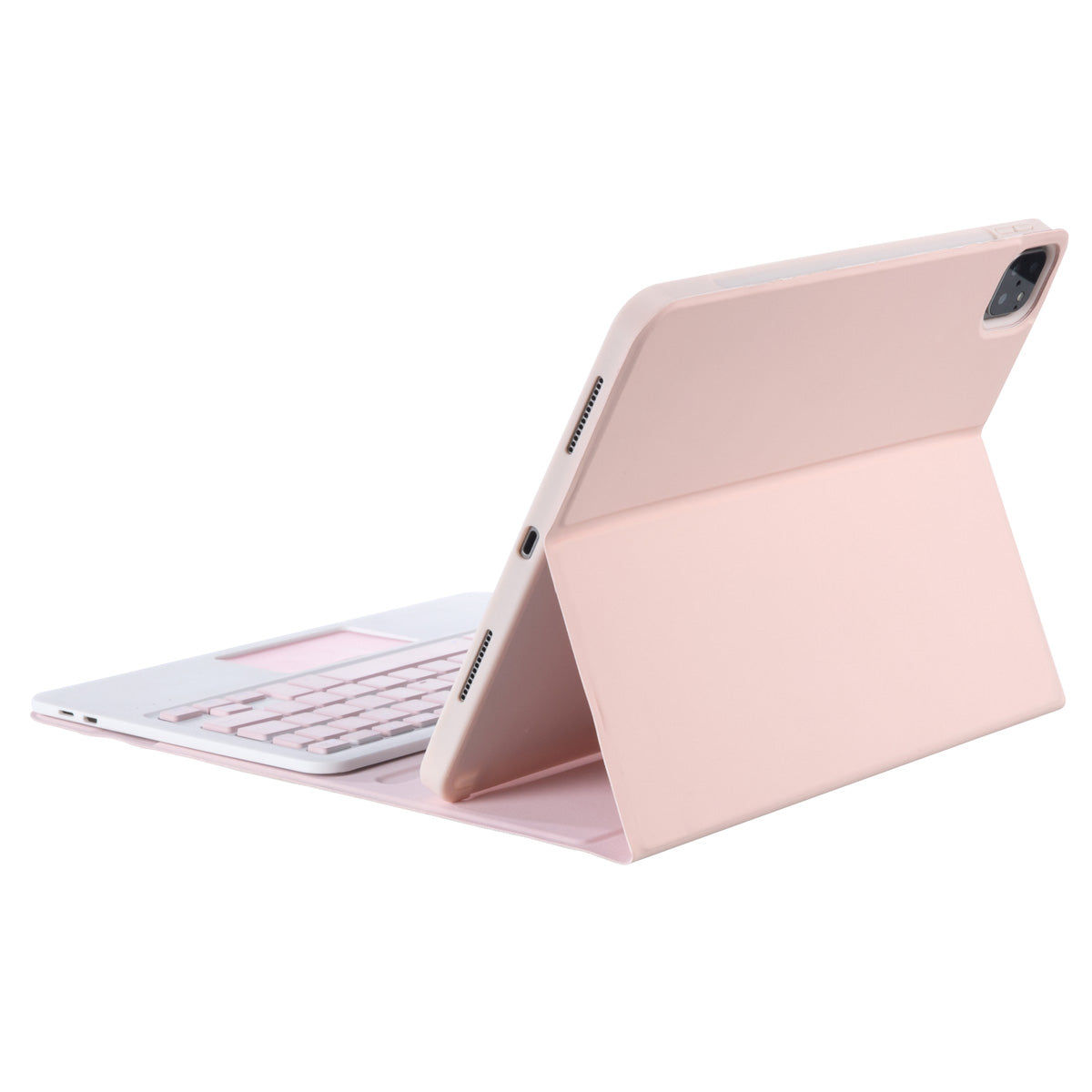 T11B-A Candy Color Leather Stand Case with Bluetooth Touchpad Keyboard Built-in Pen Slot for iPad Pro 11-inch (2021)