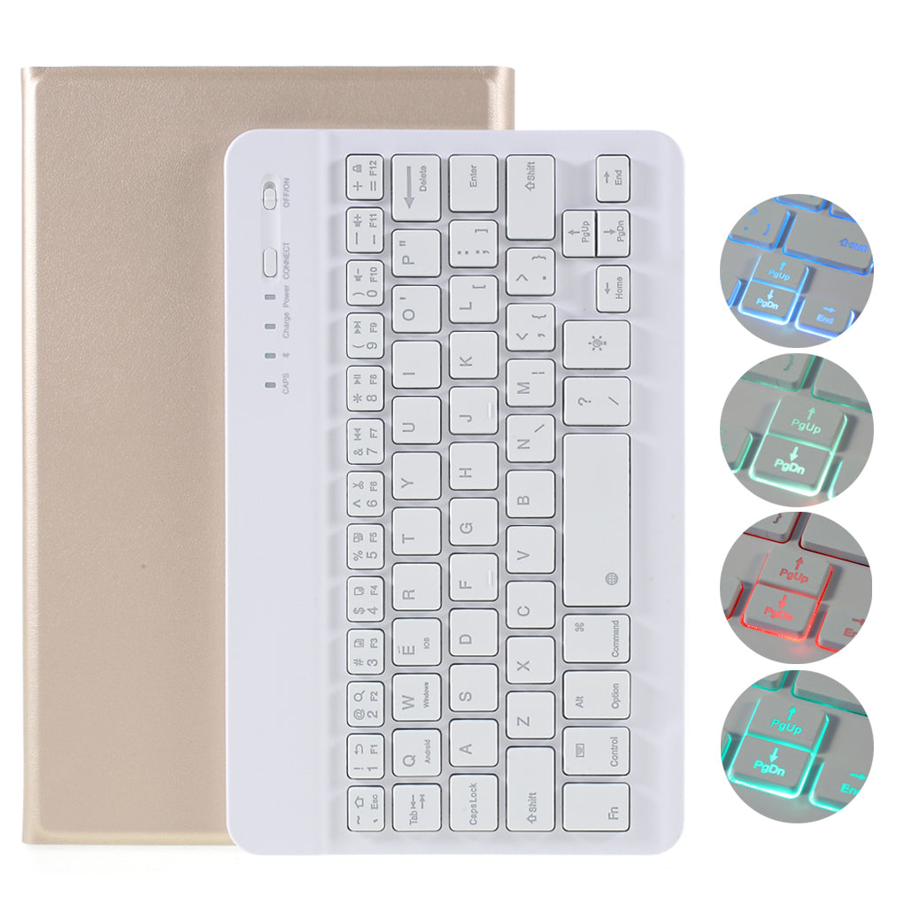 A220S 2 in 1 Bluetooth Keyboard Stand Smart Leather Tablet Shell Case with Backlight for Samsung Galaxy Tab A7 Lite 8.7-inch T220/T225