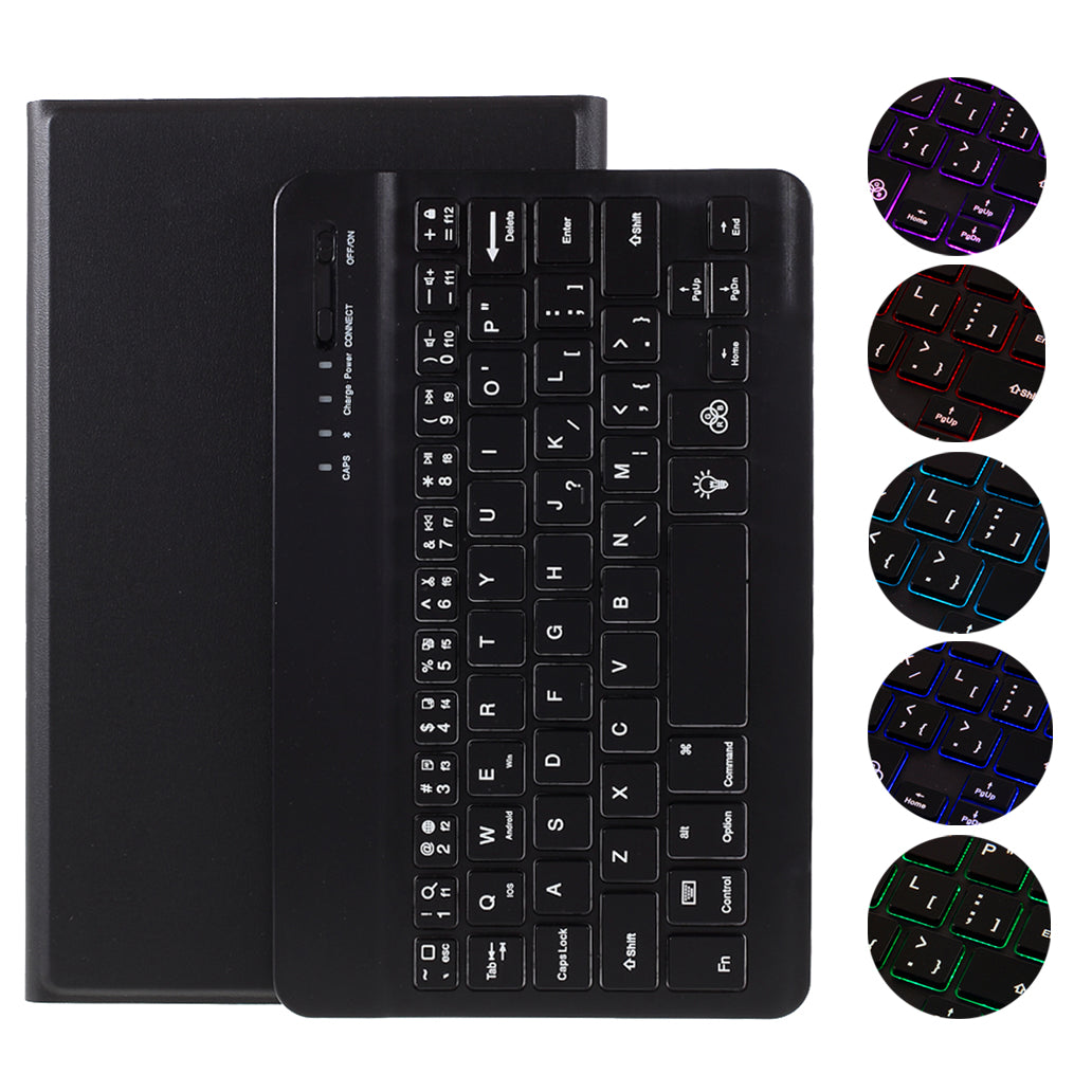 A220S 2 in 1 Bluetooth Keyboard Stand Smart Leather Tablet Shell Case with Backlight for Samsung Galaxy Tab A7 Lite 8.7-inch T220/T225