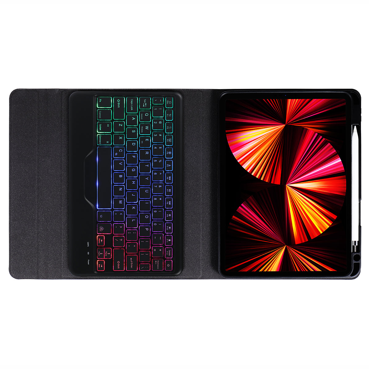 B011S Bluetooth Keyboard Leather Tablet Stand Case Protector with Backlight for iPad Pro 11-inch (2021/2020/2018)/iPad Air (2022)/(2020)