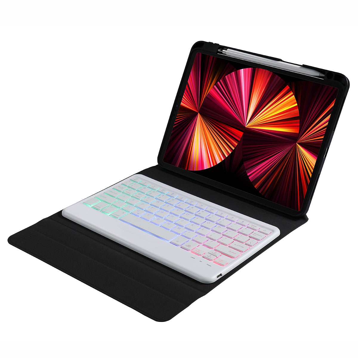 B011S Bluetooth Keyboard Leather Tablet Stand Case Protector with Backlight for iPad Pro 11-inch (2021/2020/2018)/iPad Air (2022)/(2020)