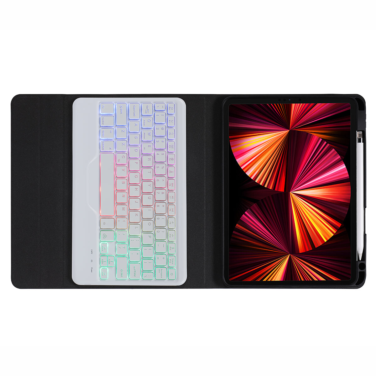 B011S Bluetooth Keyboard Leather Tablet Stand Case Protector with Backlight for iPad Pro 11-inch (2021/2020/2018)/iPad Air (2022)/(2020)