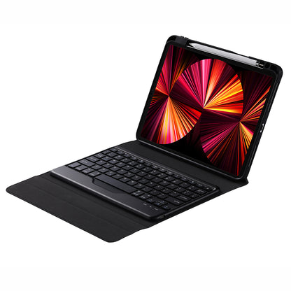 B011 Trid-fold Stand Bluetooth Keyboard Tablet Case Cover with Pen Slot for iPad Pro 11-inch (2021/2020/2018)/iPad Air (2022)/(2020)