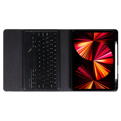 B011 Trid-fold Stand Bluetooth Keyboard Tablet Case Cover with Pen Slot for iPad Pro 11-inch (2021/2020/2018)/iPad Air (2022)/(2020)