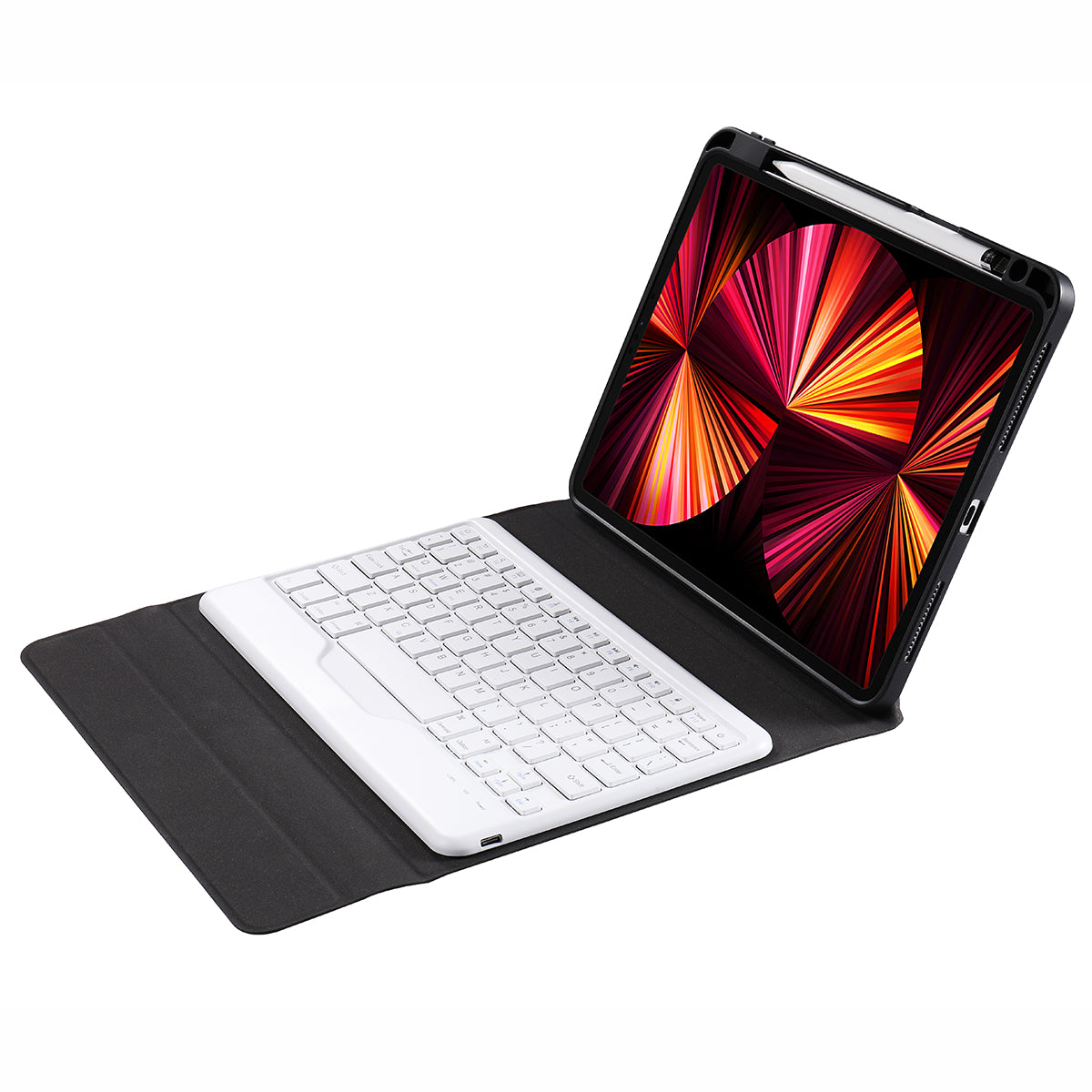 B011 Trid-fold Stand Bluetooth Keyboard Tablet Case Cover with Pen Slot for iPad Pro 11-inch (2021/2020/2018)/iPad Air (2022)/(2020)