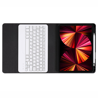 B011 Trid-fold Stand Bluetooth Keyboard Tablet Case Cover with Pen Slot for iPad Pro 11-inch (2021/2020/2018)/iPad Air (2022)/(2020)