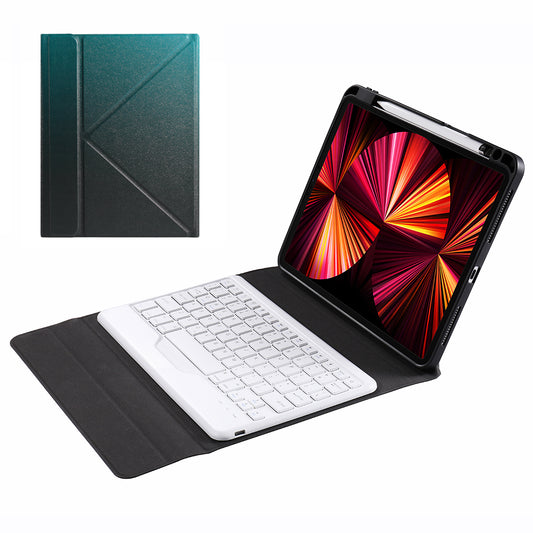 B011 Trid-fold Stand Bluetooth Keyboard Tablet Case Cover with Pen Slot for iPad Pro 11-inch (2021/2020/2018)/iPad Air (2022)/(2020)