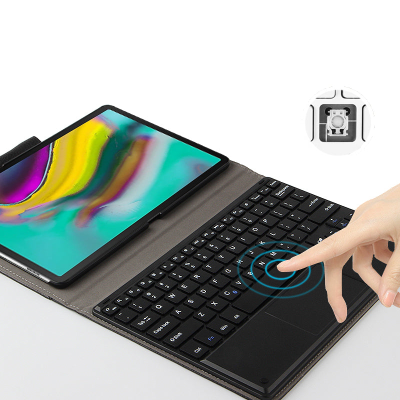 JIUYU Wireless Bluetooth Keyboard Genuine Leather Case for Samsung Galaxy Tab A7 10.4 (2020)