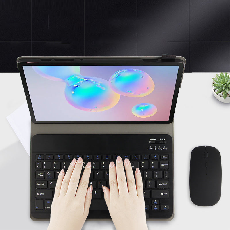 AJIUYU Quality Leather Protective Shell with Wireless Bluetooth Keyboard for Samsung Galaxy Tab S6