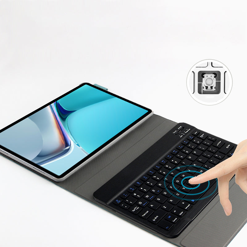 Wireless Bluetooth Keyboard + Leather Tablet Cover Shell for Huawei MatePad 11 (2021)