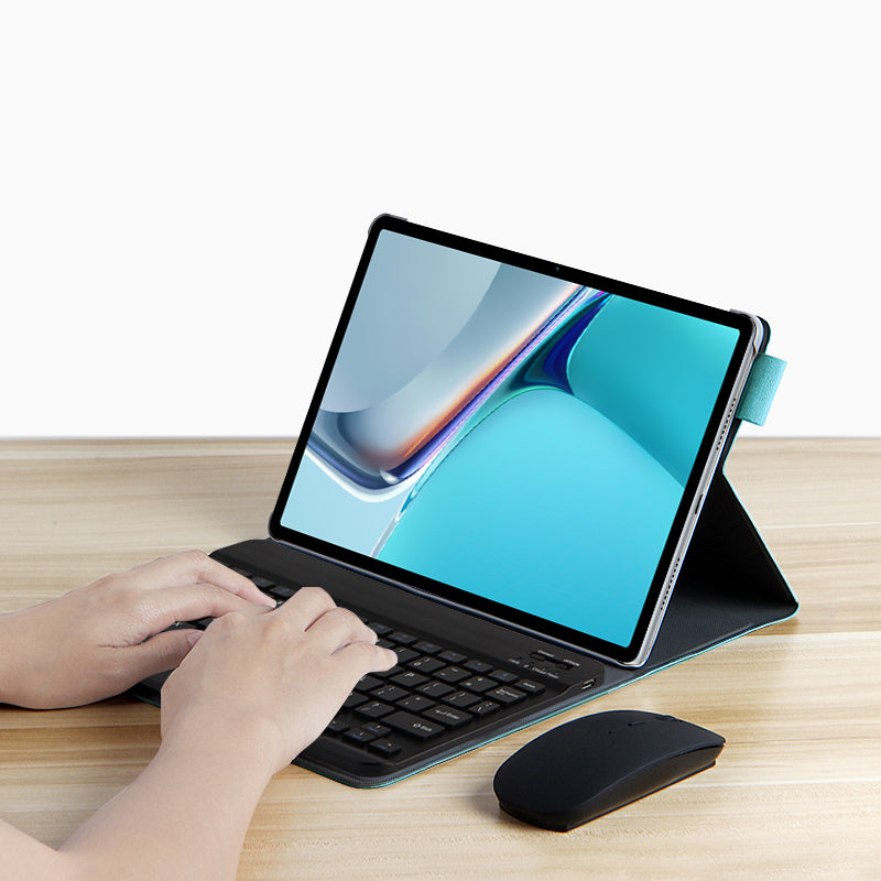 Wireless Bluetooth Keyboard + Leather Tablet Cover Shell for Huawei MatePad 11 (2021)