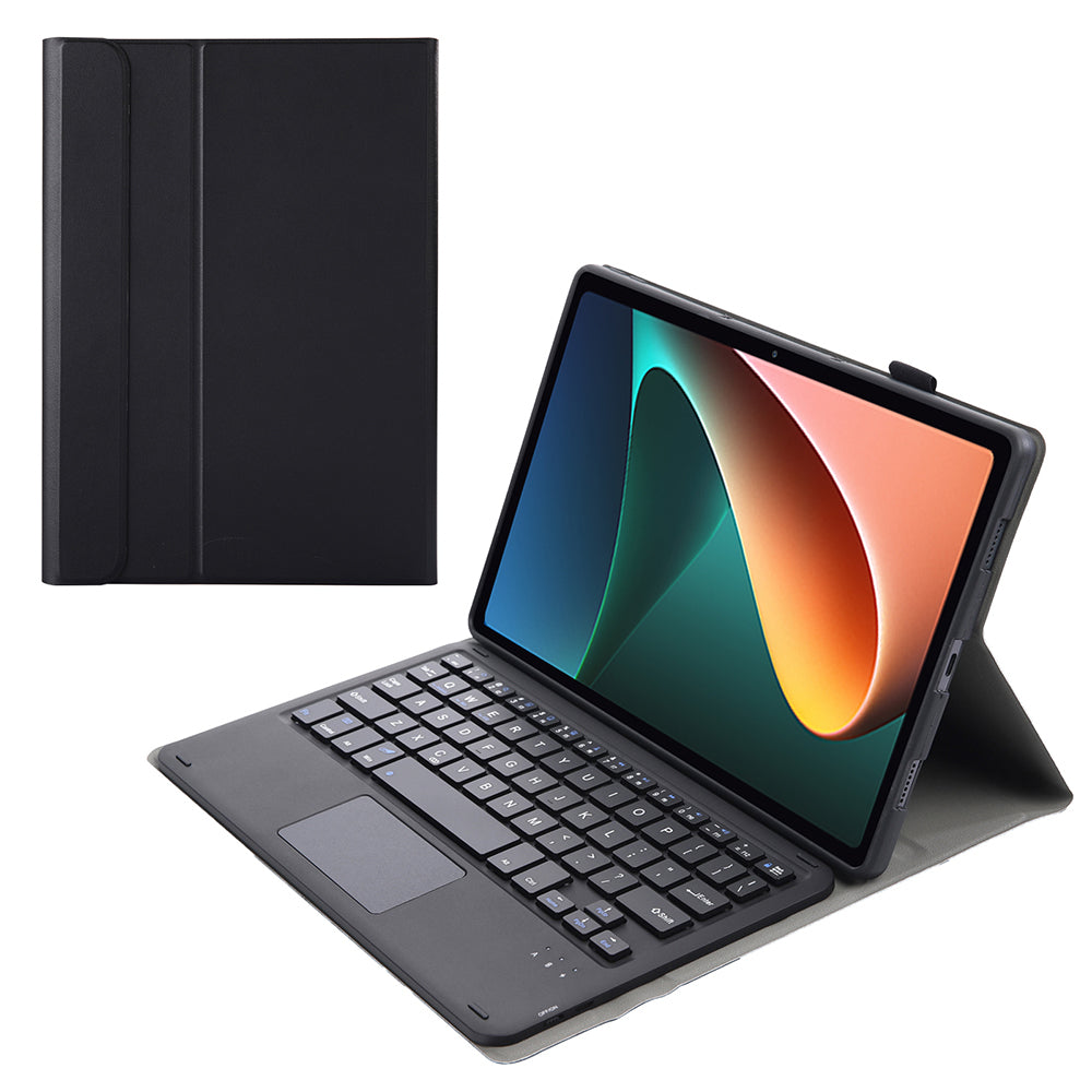 AN05-A TPU Frame + Leather Stand Case with Detachable Bluetooth Touchpad Keyboard for Xiaomi Pad 5/5 Pro