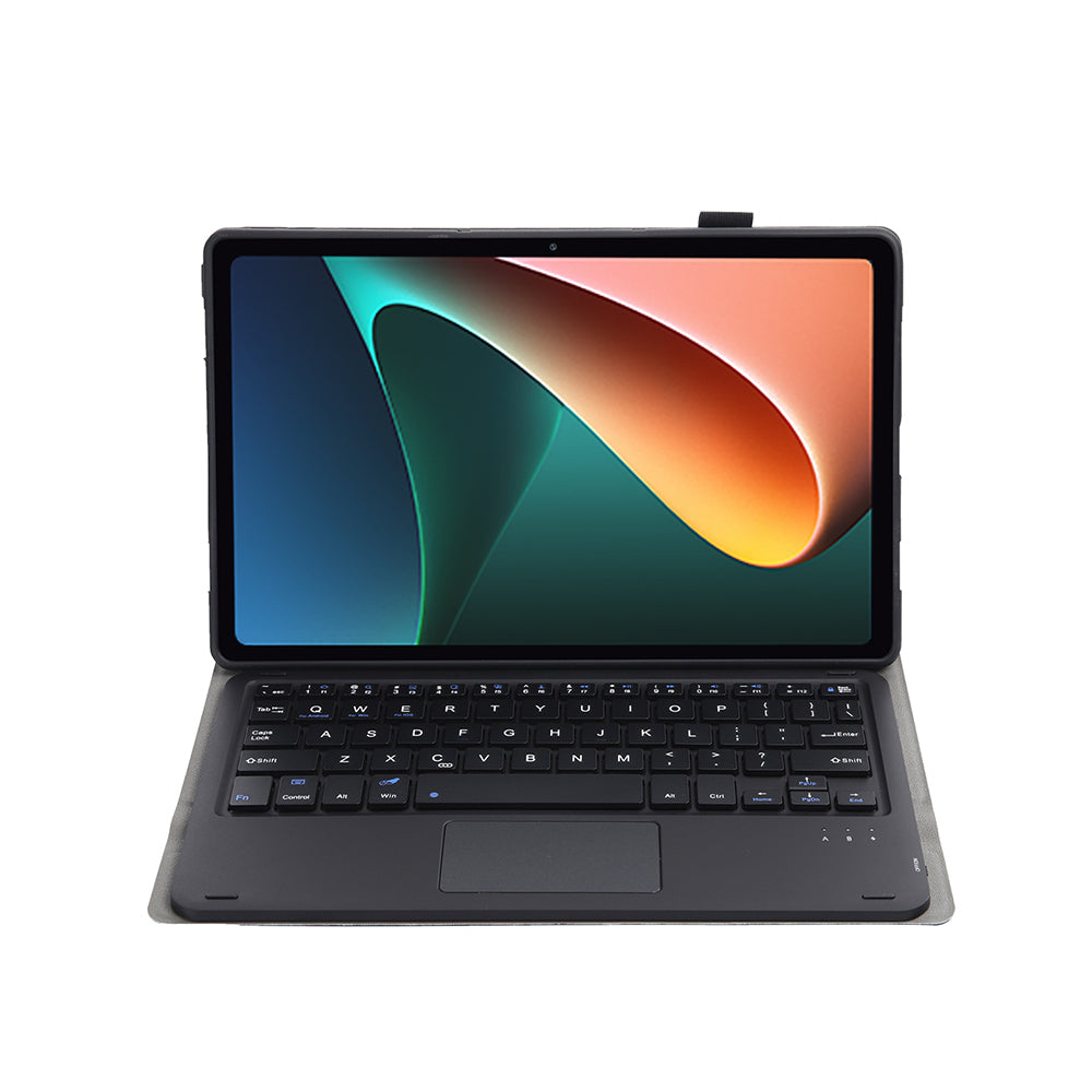 AN05-A TPU Frame + Leather Stand Case with Detachable Bluetooth Touchpad Keyboard for Xiaomi Pad 5/5 Pro