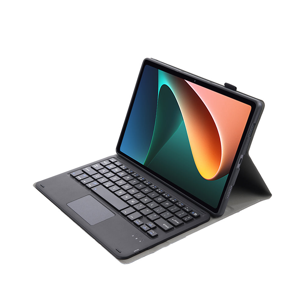 AN05-A TPU Frame + Leather Stand Case with Detachable Bluetooth Touchpad Keyboard for Xiaomi Pad 5/5 Pro