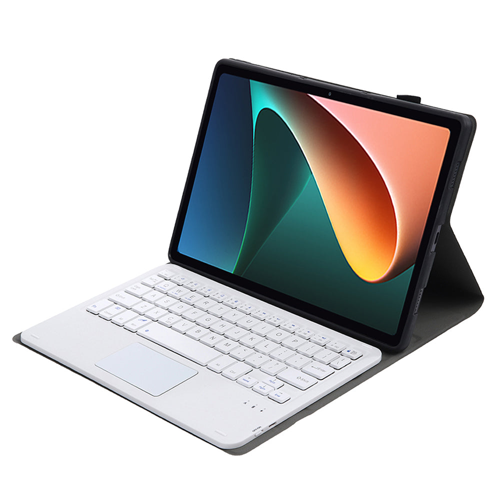 AN05-A TPU Frame + Leather Stand Case with Detachable Bluetooth Touchpad Keyboard for Xiaomi Pad 5/5 Pro
