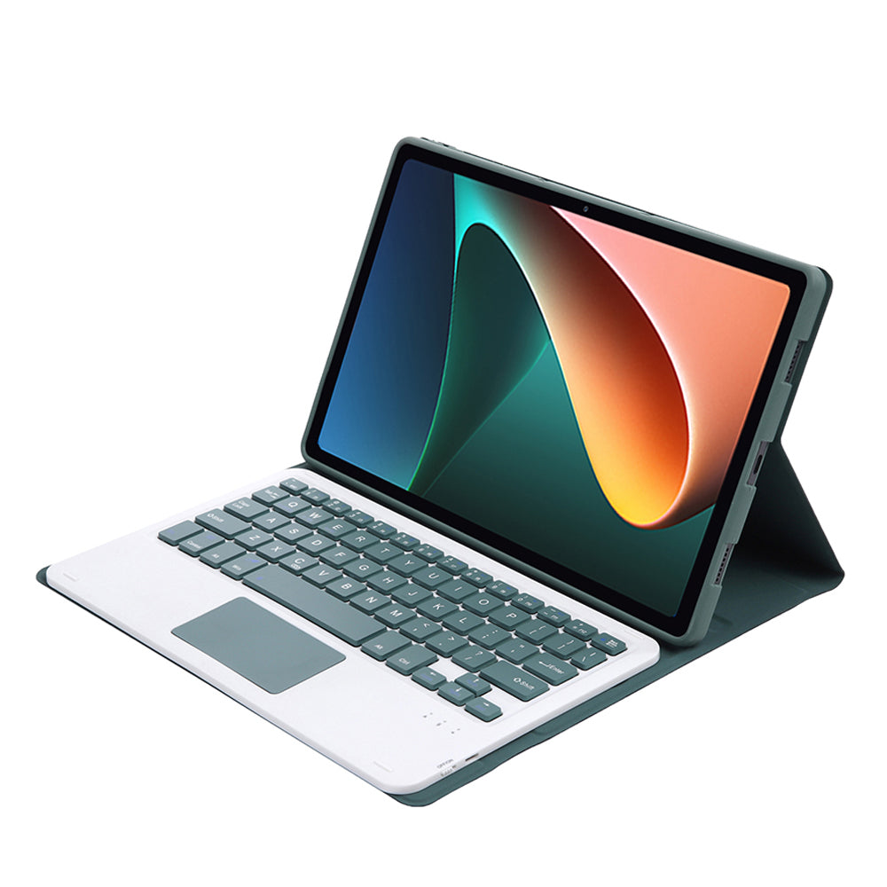 AN05-A TPU Frame + Leather Stand Case with Detachable Bluetooth Touchpad Keyboard for Xiaomi Pad 5/5 Pro