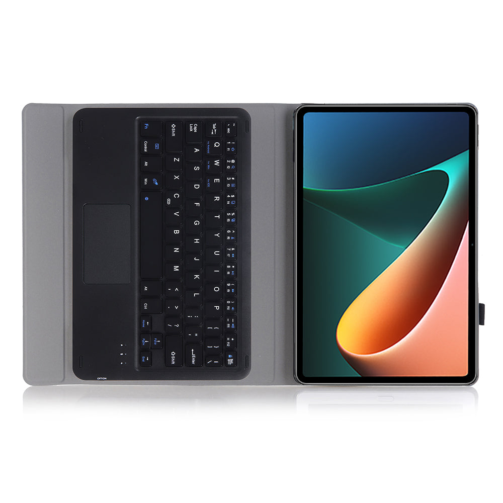 AN05-A TPU Frame + Leather Stand Case with Detachable Bluetooth Touchpad Keyboard for Xiaomi Pad 5/5 Pro